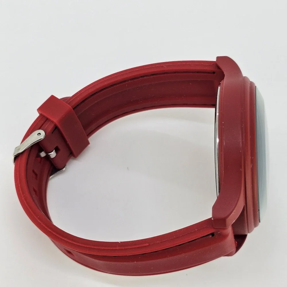 Raynell Men's Analog Watch 53MM Red Case Dial Red Plastic Bands New Battery